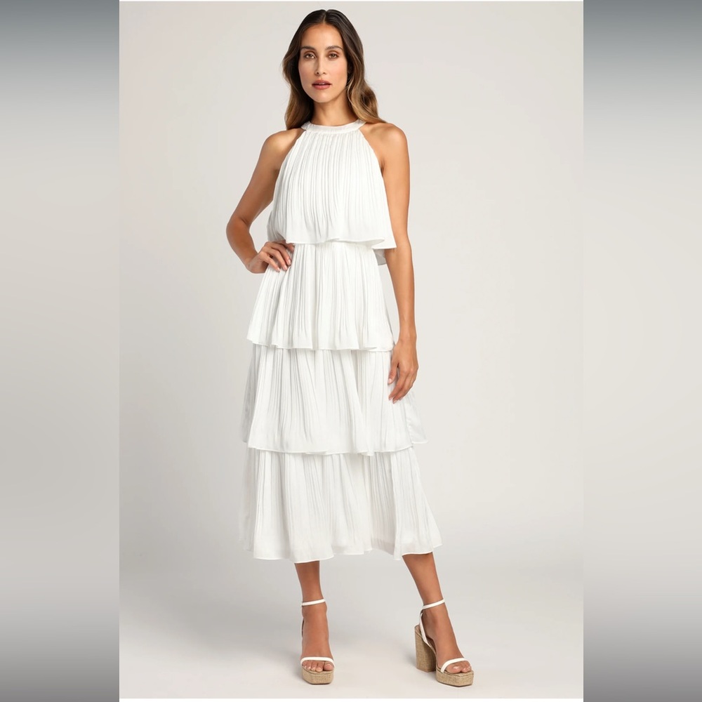 Lulu’s White Tiered Dress